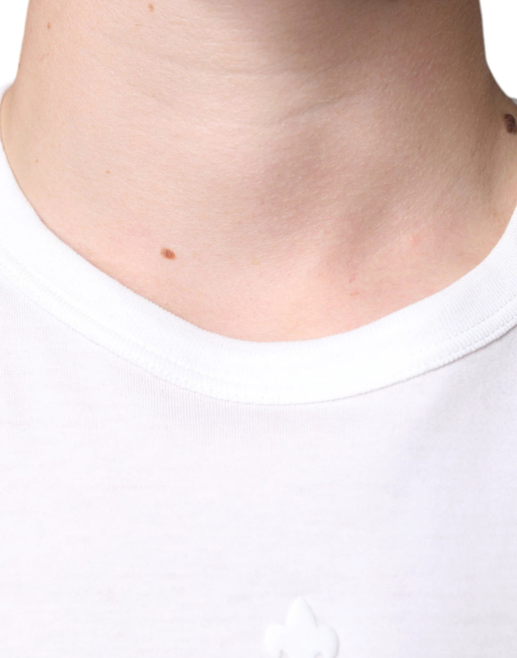Dolce & Gabbana White Logo Embossed Cotton Crewneck T-shirt by Dolce & Gabbana
