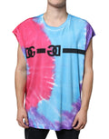 Dolce & Gabbana Multicolor Tie Dye Cotton Sleeveless T-shirt by Dolce & Gabbana