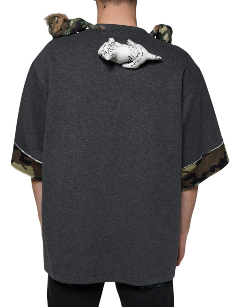 Dolce & Gabbana Gray Camouflage Animal Stuff Cotton T-shirt by Dolce & Gabbana