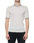 Dolce & Gabbana Off White Cashmere Short Sleeves T-shirt by Dolce & Gabbana