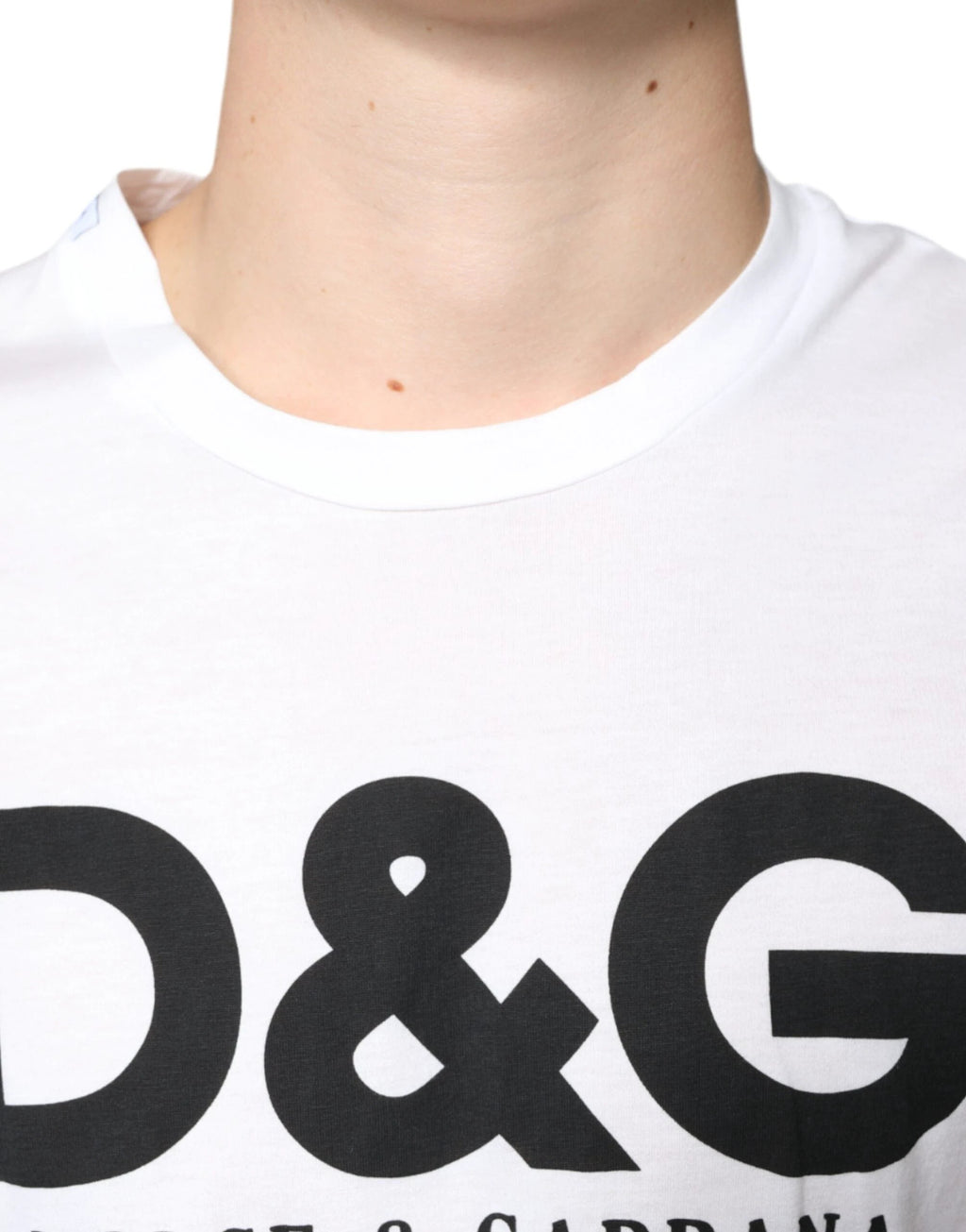 Dolce & Gabbana White Cotton DG Logo Print Casual T-shirt by Dolce & Gabbana