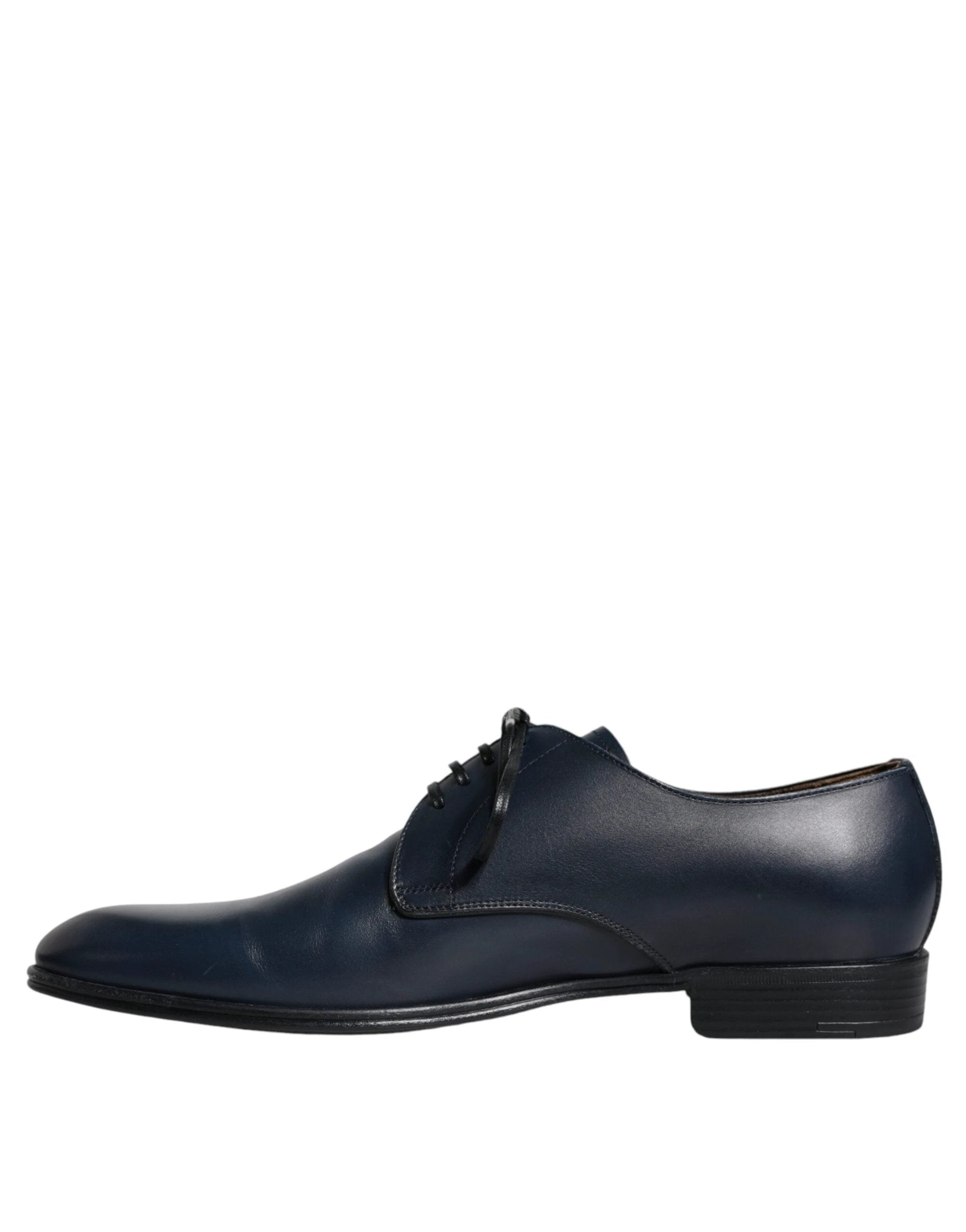 Dolce & Gabbana Navy Blue Leather Derby Dress Formal Shoes by Dolce & Gabbana