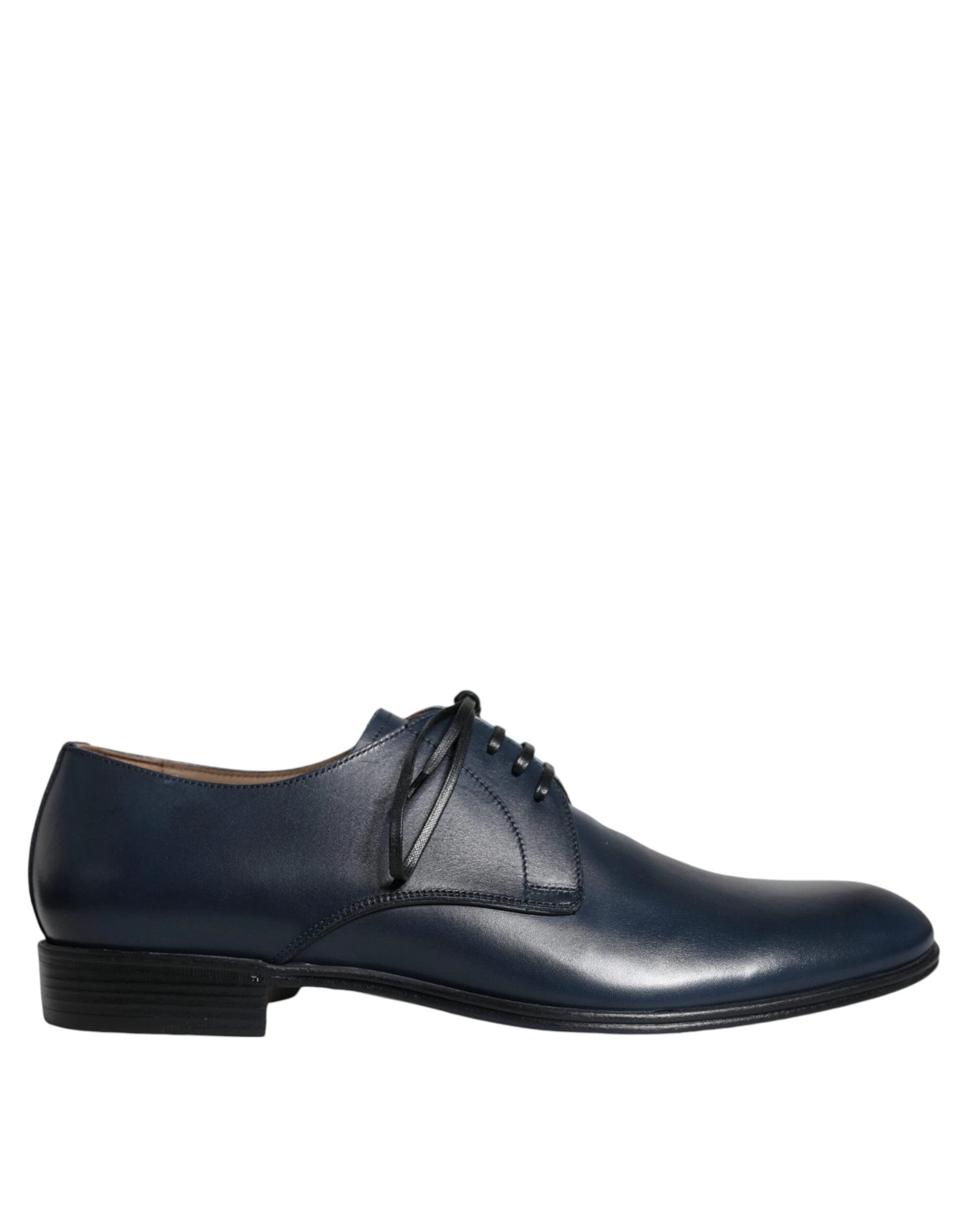Dolce & Gabbana Navy Blue Leather Derby Dress Formal Shoes by Dolce & Gabbana