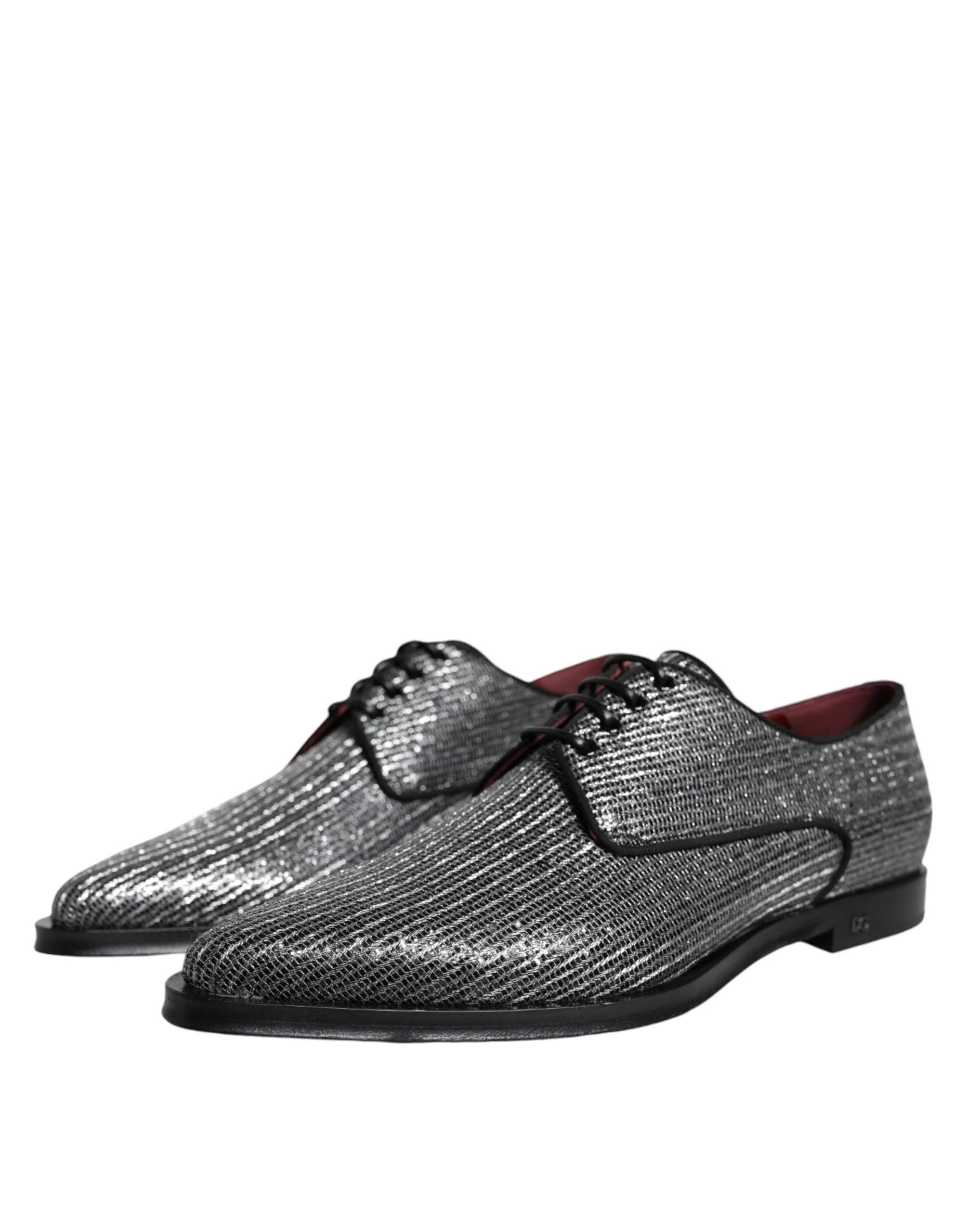 Dolce & Gabbana Silver Polyurethane Derby Formal Dress Shoes by Dolce & Gabbana