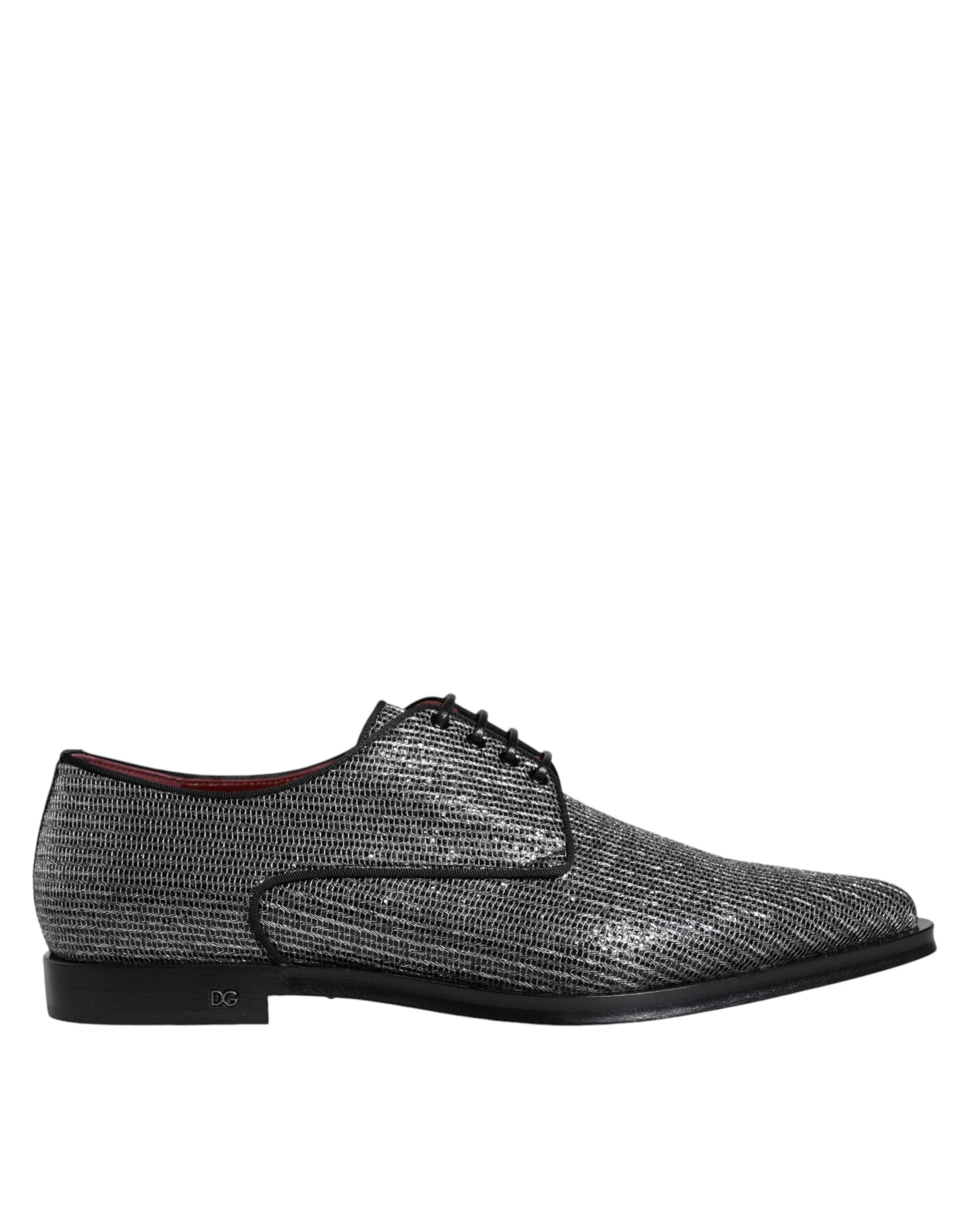 Dolce & Gabbana Silver Polyurethane Derby Formal Dress Shoes by Dolce & Gabbana
