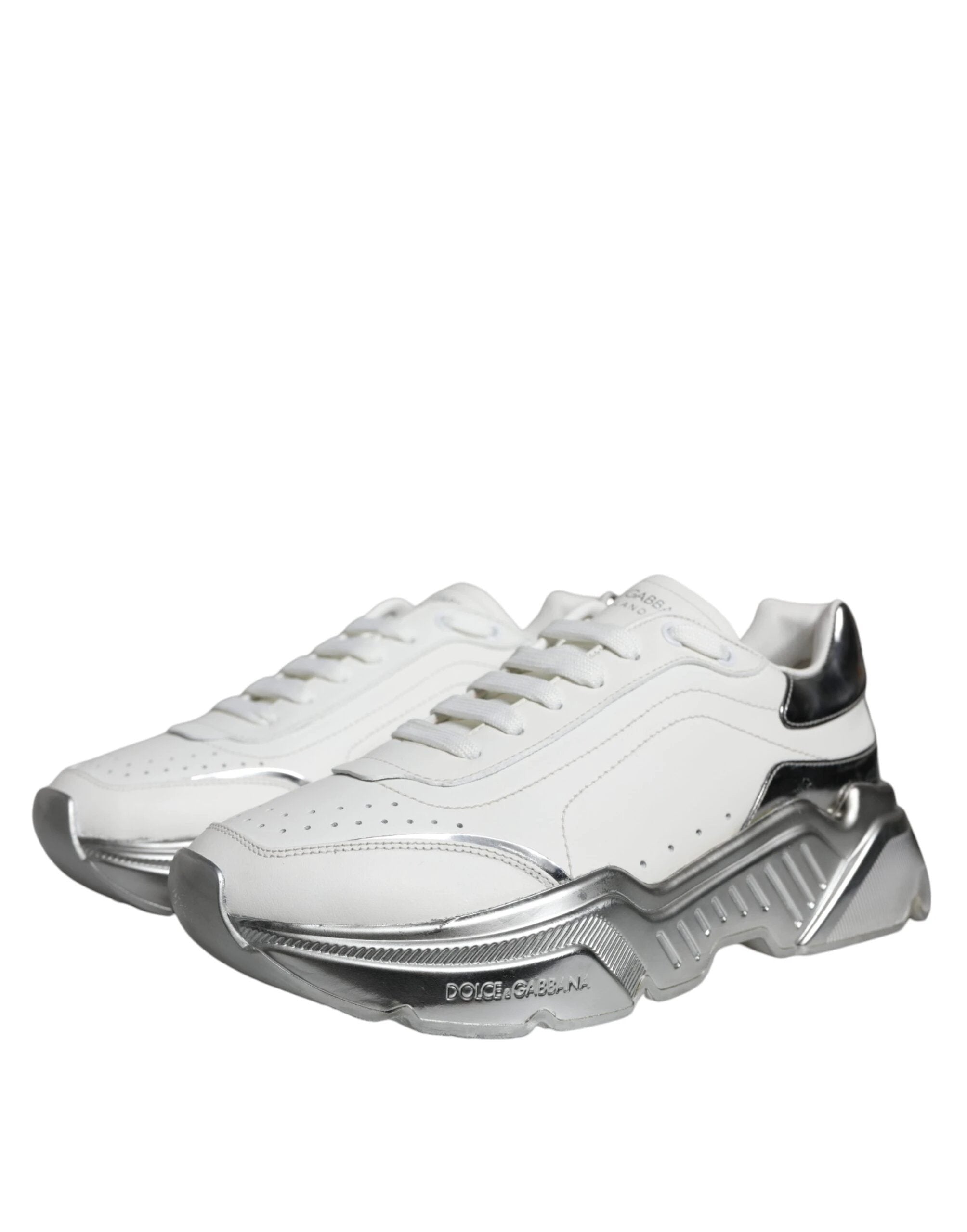 Baskets basses Dolce &amp; Gabbana Daymaster blanches et argentées