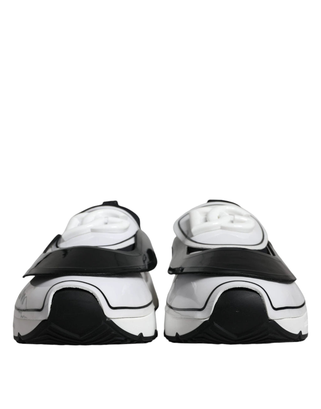 Dolce & Gabbana White Black Logo Plaque Daymaster Sneakers Shoes by Dolce & Gabbana