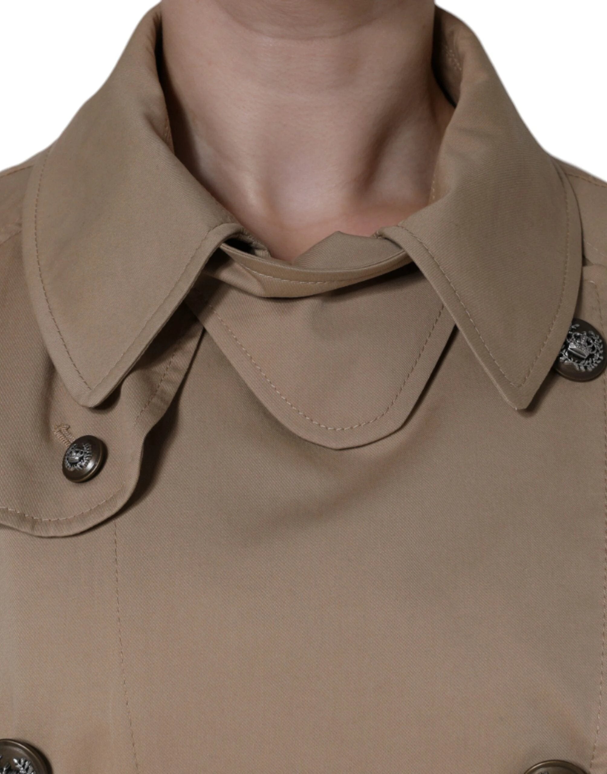 Dolce & Gabbana Khaki Double Breasted Trench Coat Jacket by Dolce & Gabbana