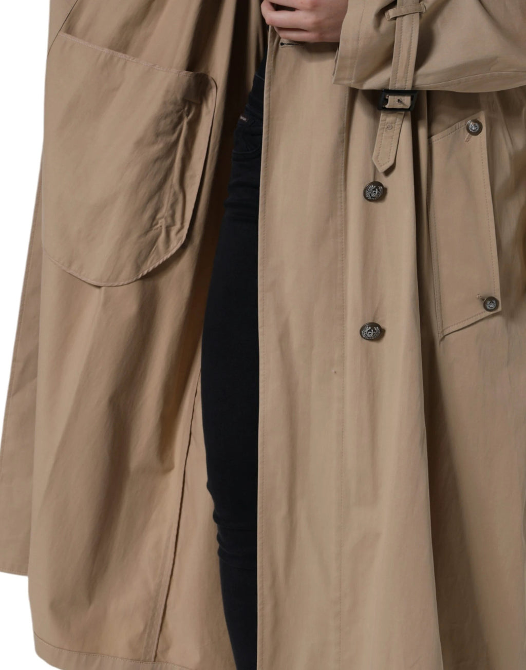 Dolce & Gabbana Khaki Double Breasted Trench Coat Jacket by Dolce & Gabbana