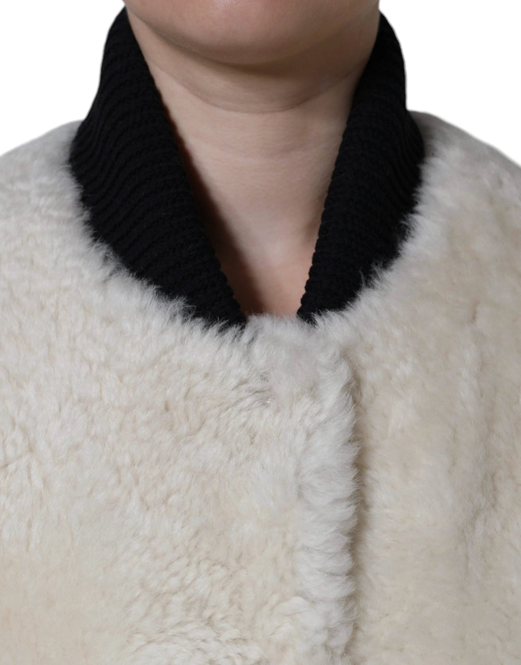 Burberry White WARRENFORD Shearling Leather Vest Coat Jacket by Burberry