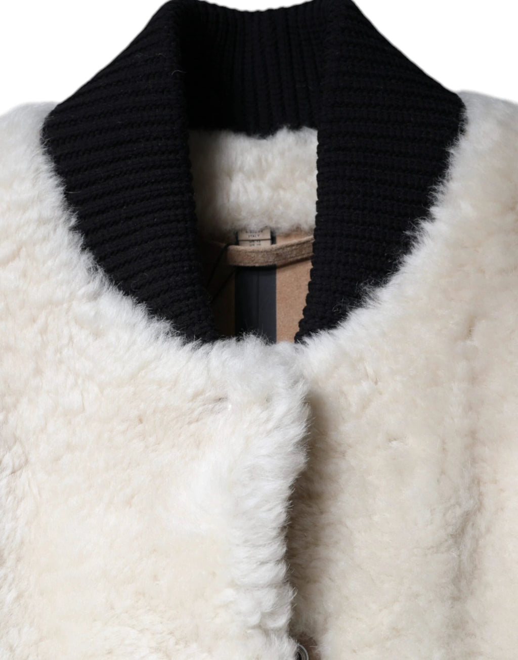Burberry White WARRENFORD Shearling Leather Vest Coat Jacket by Burberry