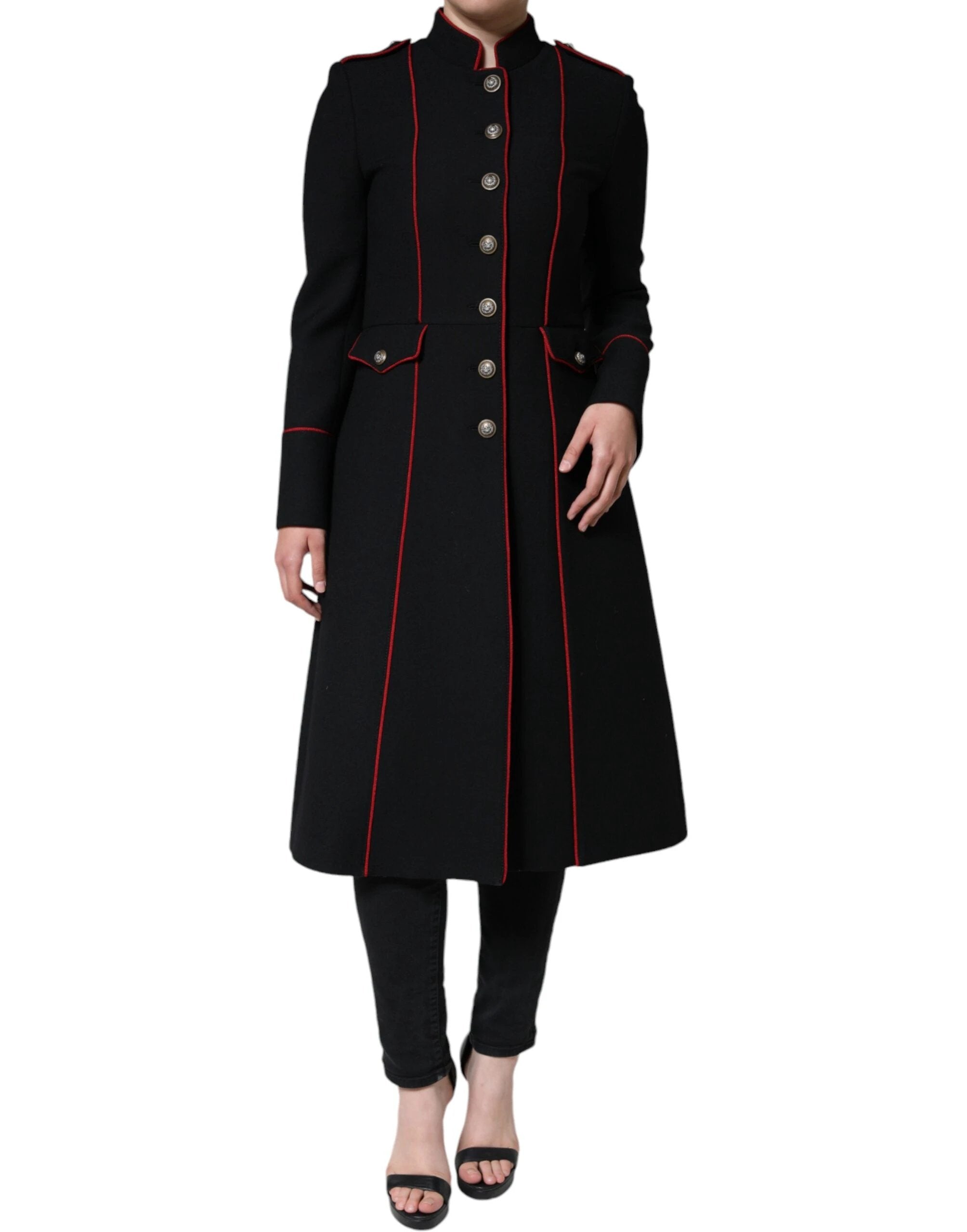 Dolce & Gabbana Black Single Breasted Trench Coat Jacket by Dolce & Gabbana