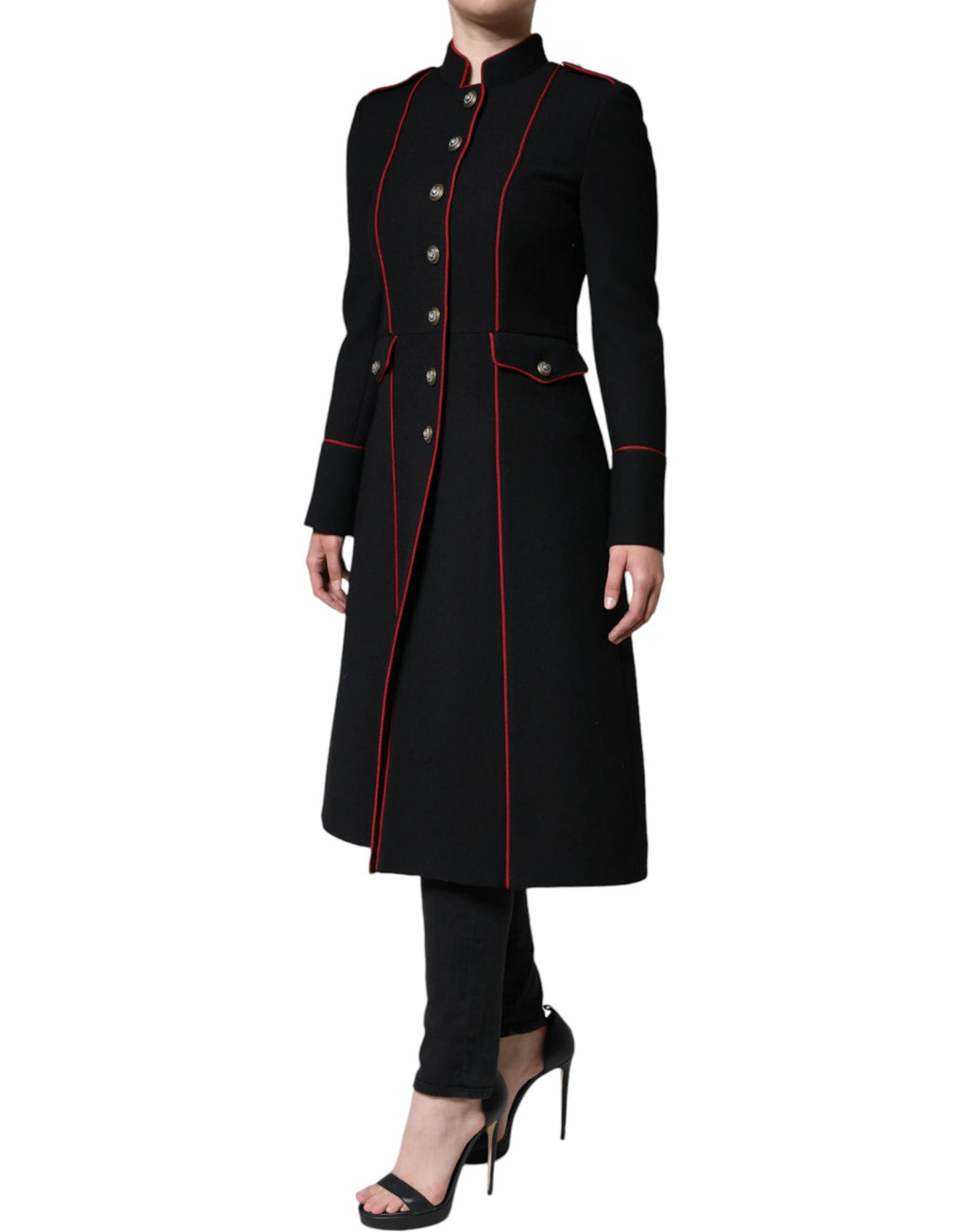 Dolce & Gabbana Black Single Breasted Trench Coat Jacket by Dolce & Gabbana