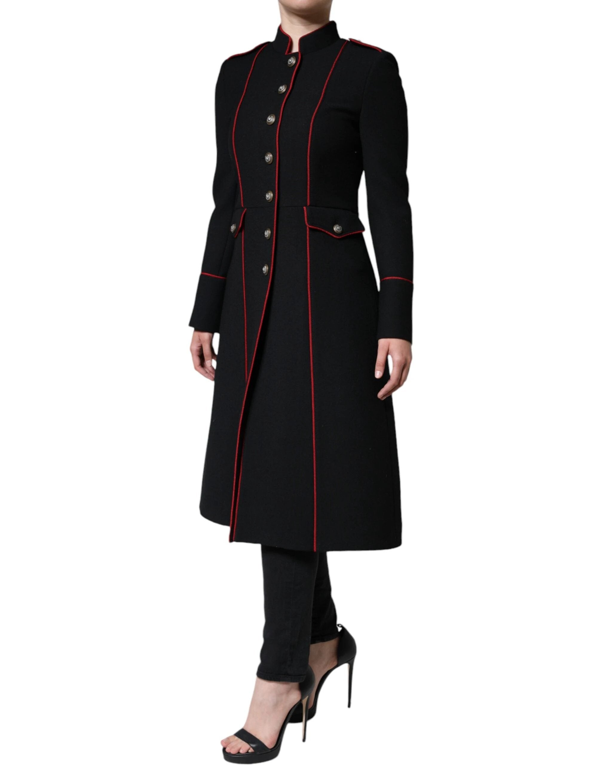 Dolce & Gabbana Black Single Breasted Trench Coat Jacket by Dolce & Gabbana