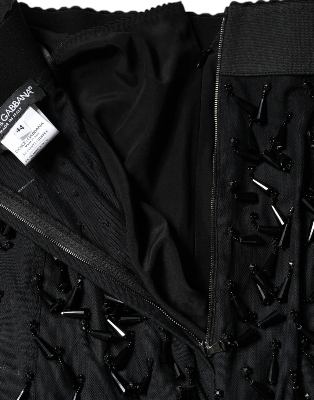 Dolce & Gabbana Black Embellished Pencil Cut Midi Skirt by Dolce & Gabbana