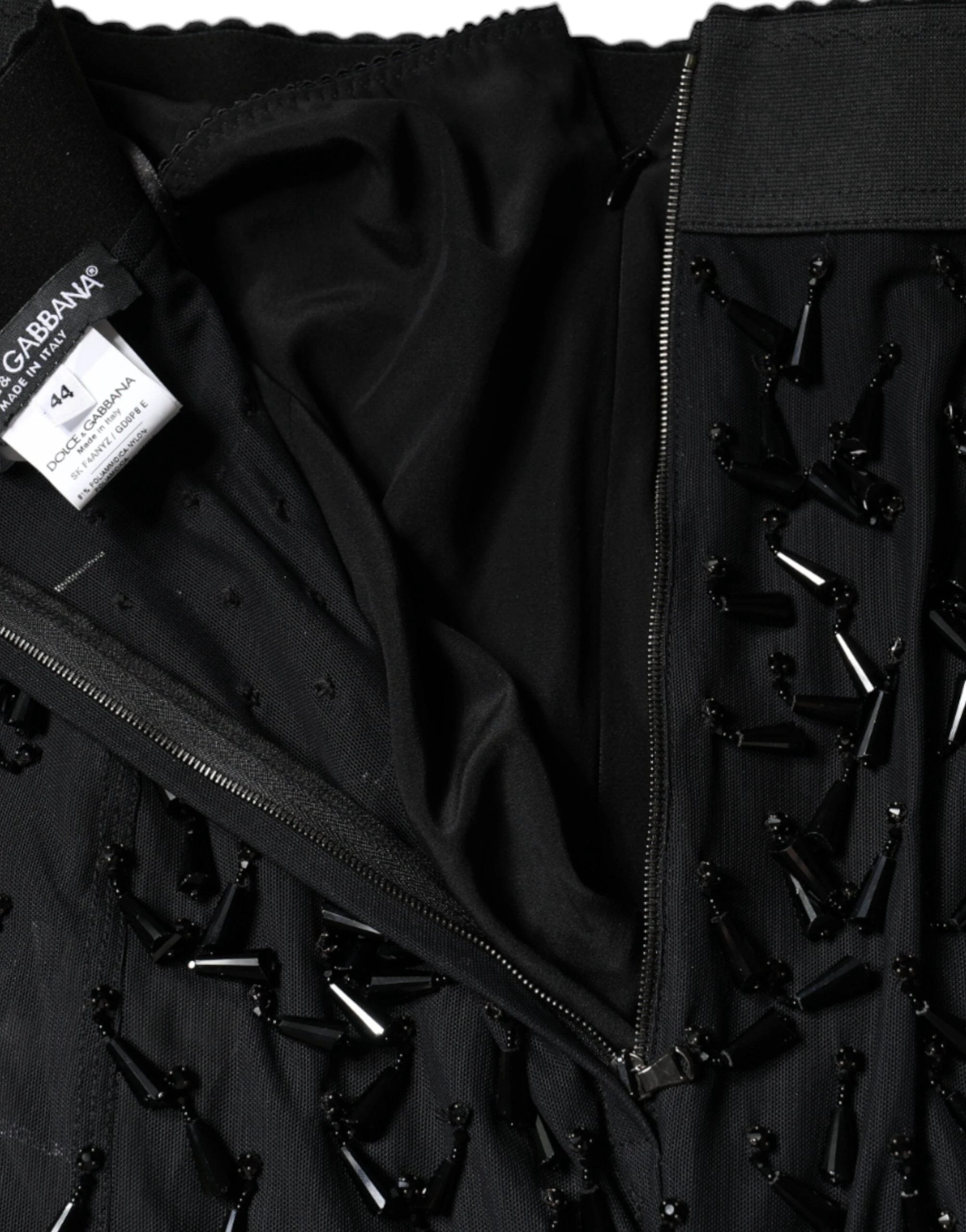 Dolce & Gabbana Black Embellished Pencil Cut Midi Skirt by Dolce & Gabbana