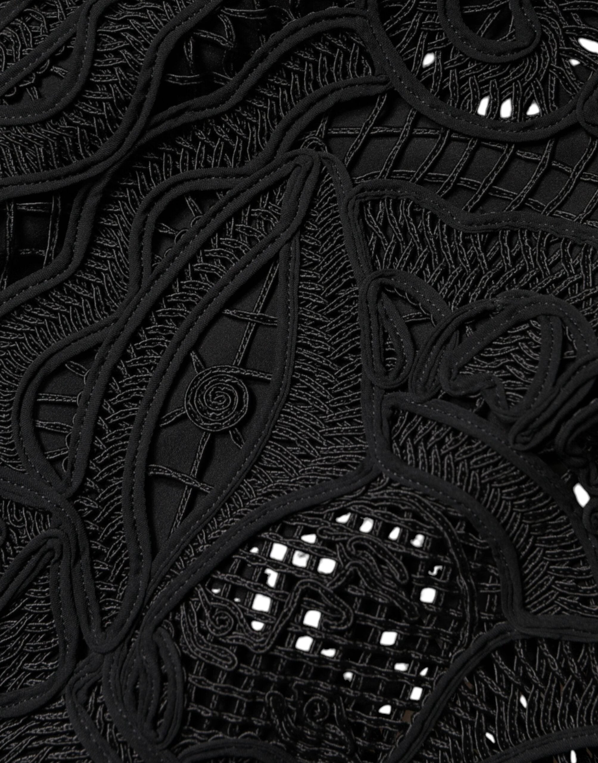 Dolce & Gabbana Black Floral Lace HighWaist Pencil Cut Skirt by Dolce & Gabbana