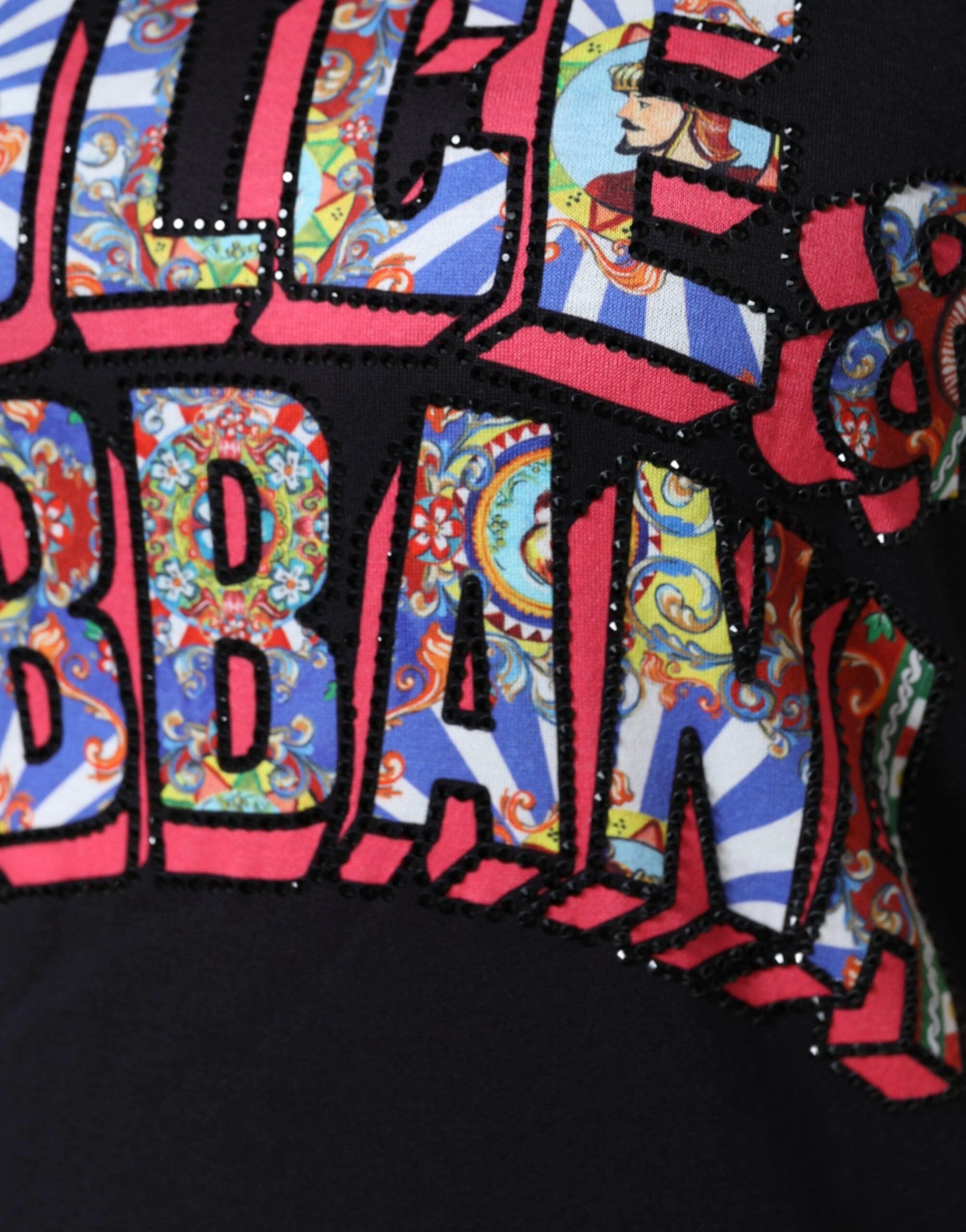 Dolce & Gabbana Black Cotton Logo Print Round Neck T-shirt by Dolce & Gabbana
