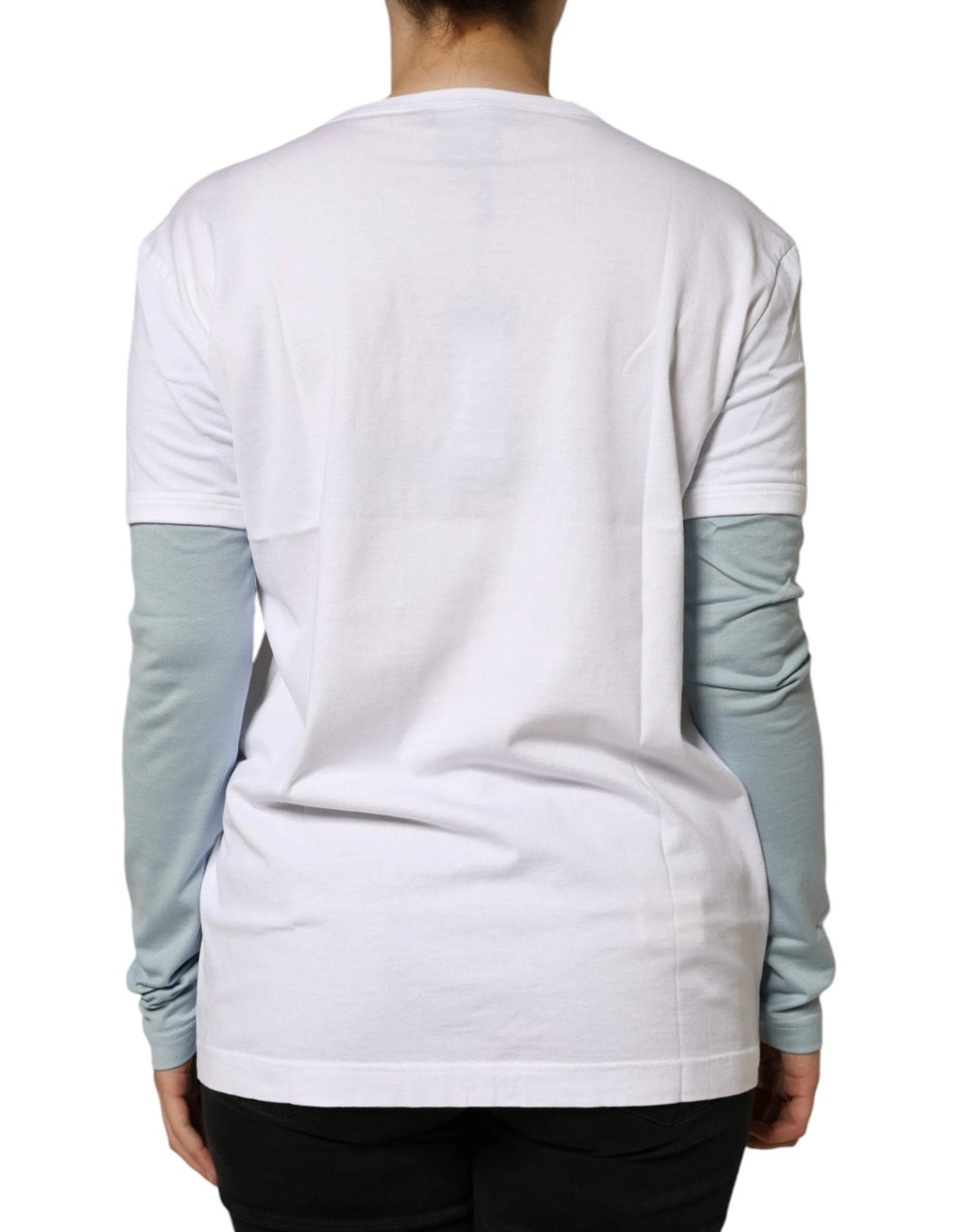 Dolce & Gabbana White Cotton Logo Print Round Neck T-shirt by Dolce & Gabbana
