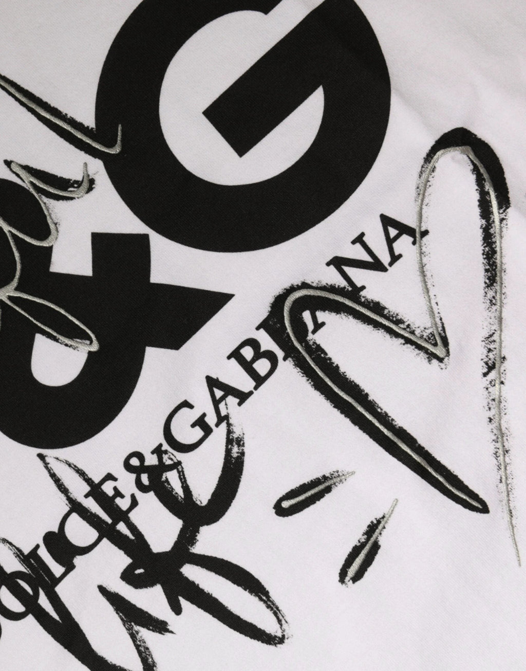 Dolce & Gabbana White Cotton Logo Print Round Neck T-shirt by Dolce & Gabbana