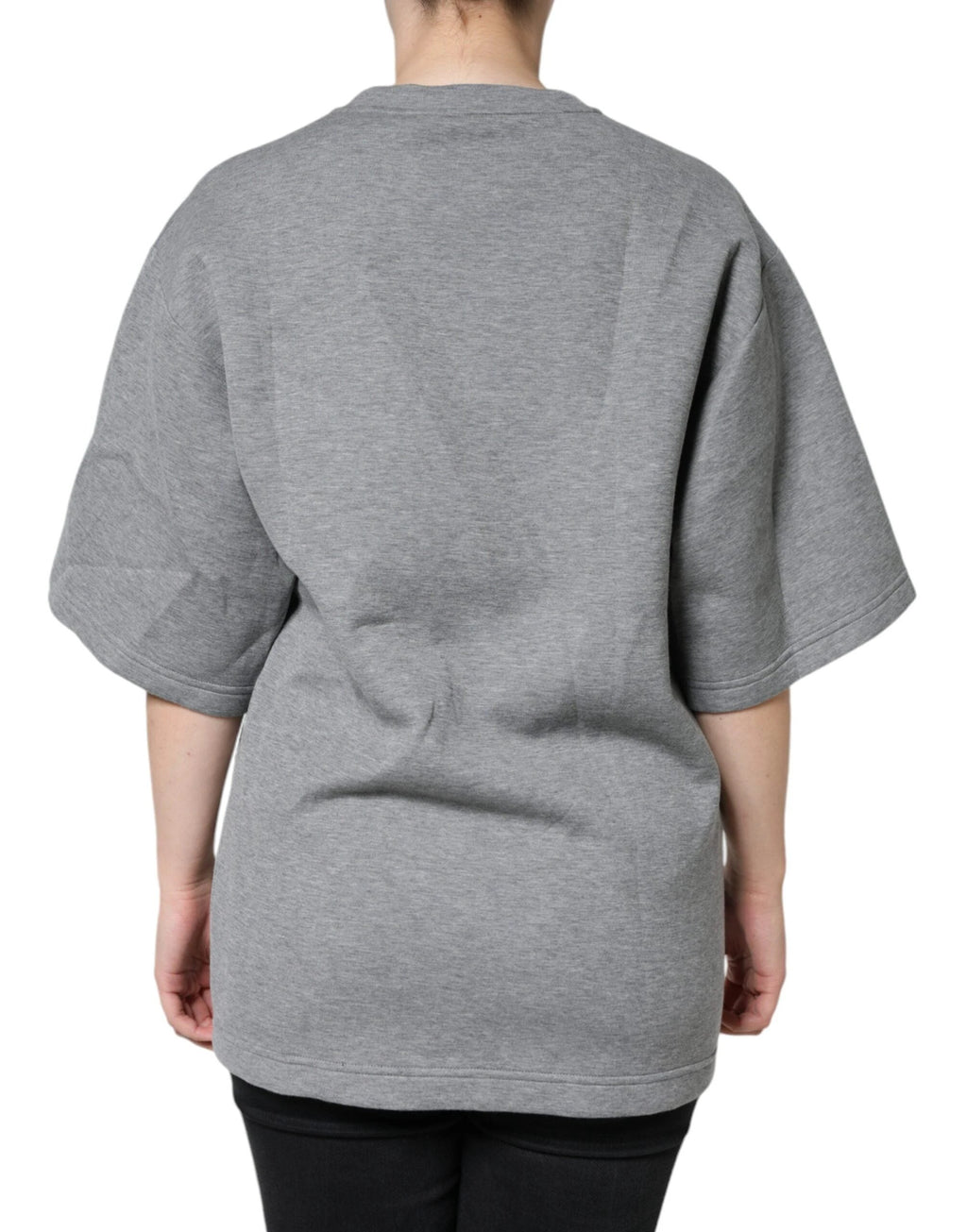 Dolce & Gabbana Gray Cotton Blend Embellished Tee T-shirt by Dolce & Gabbana