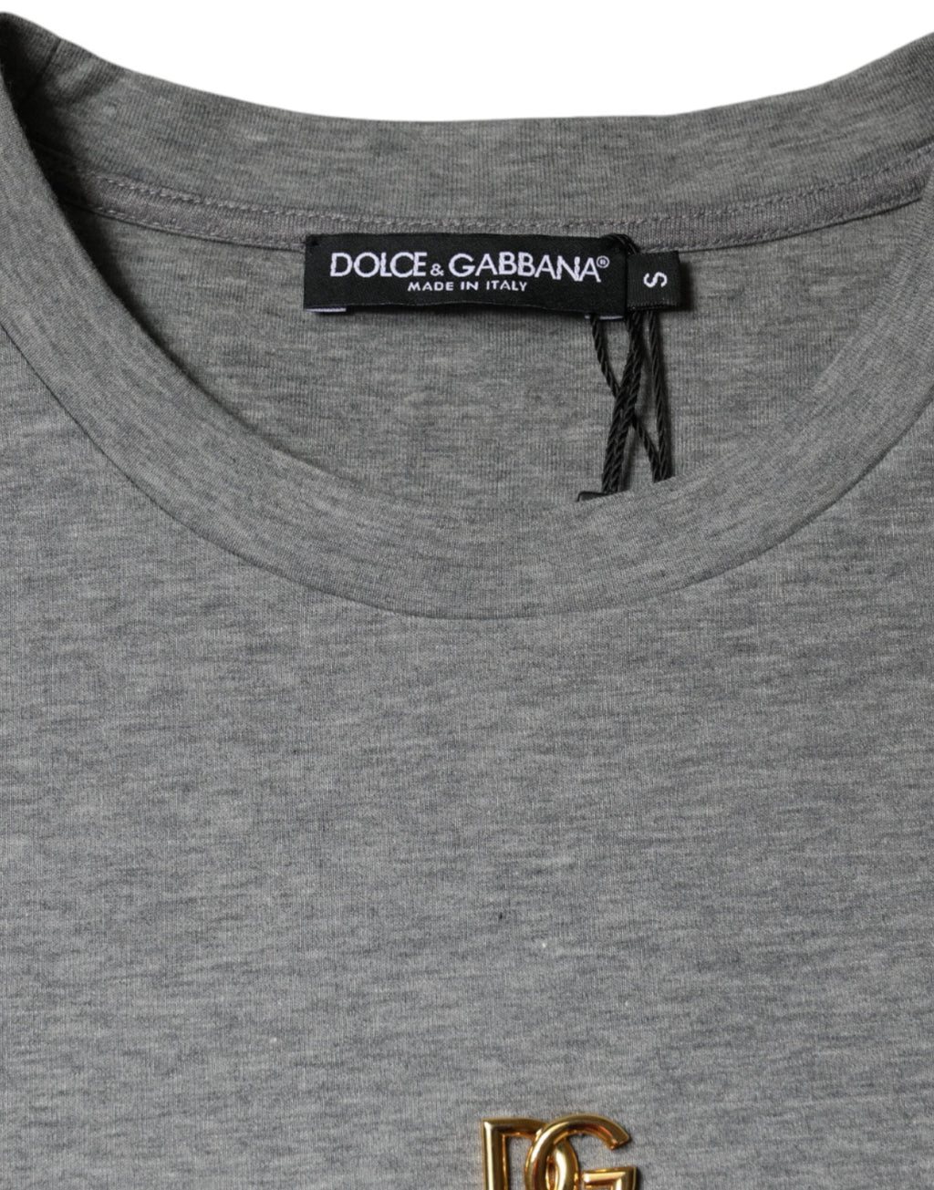 Dolce & Gabbana Gray Cotton Blend Embellished Tee T-shirt by Dolce & Gabbana