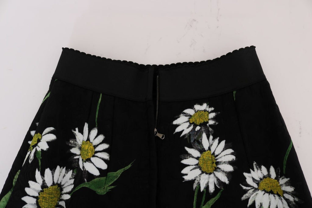 Dolce & Gabbana Black Embellished Daisy Brocade Skirt by Dolce & Gabbana