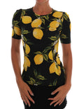 Dolce & Gabbana Multicolor Lemon Silk Stretch T-Shirt by Dolce & Gabbana