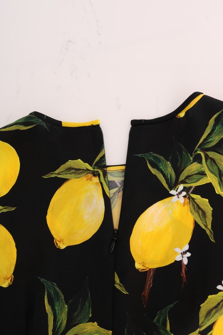 Dolce & Gabbana Multicolor Lemon Silk Stretch T-Shirt by Dolce & Gabbana