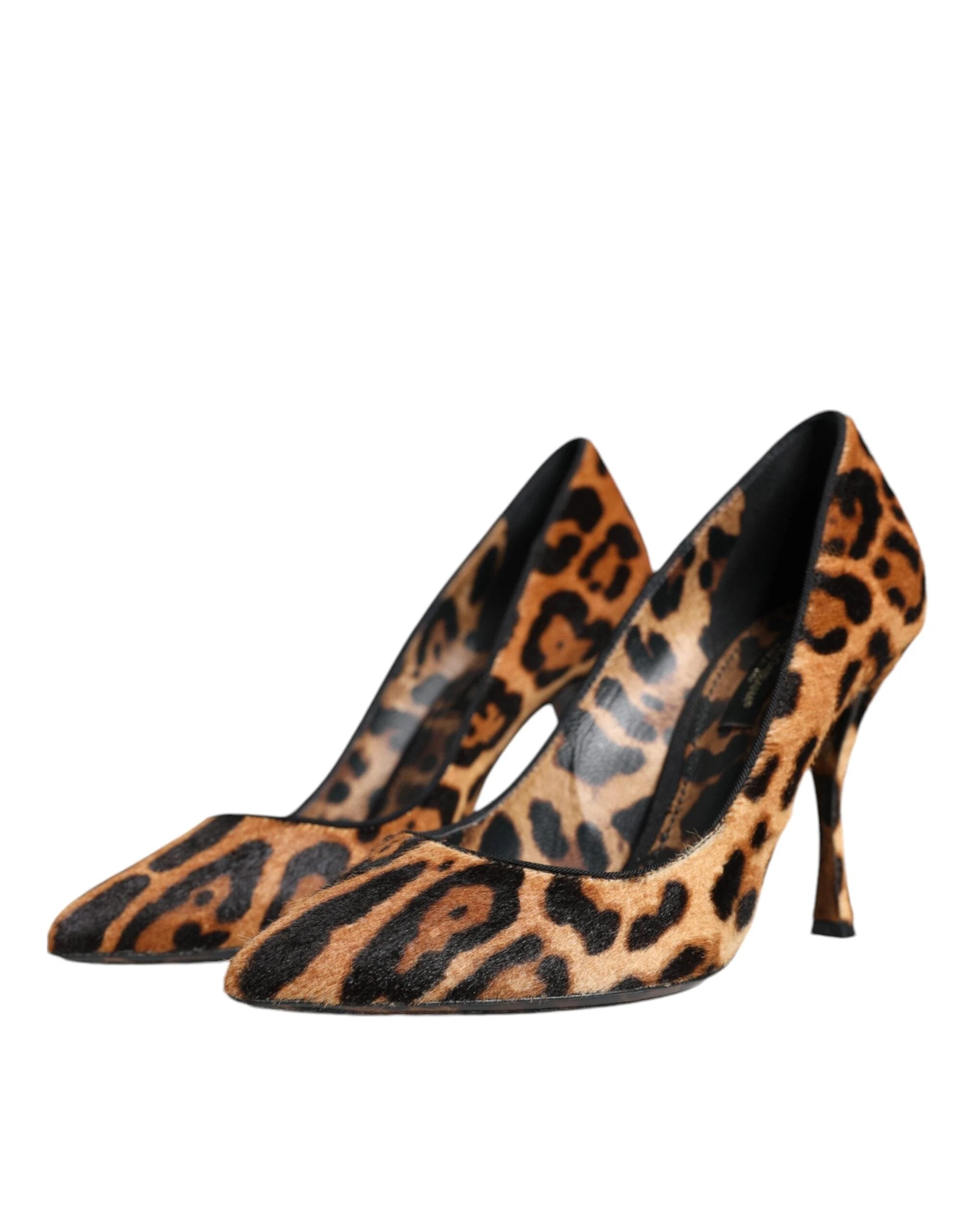 Dolce & Gabbana Brown Leopard Calf Hair Heels Pumps Shoes by Dolce & Gabbana