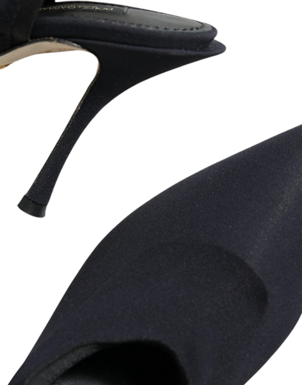 Dolce & Gabbana Black Jersey Stretch Heels Slingback Shoes by Dolce & Gabbana