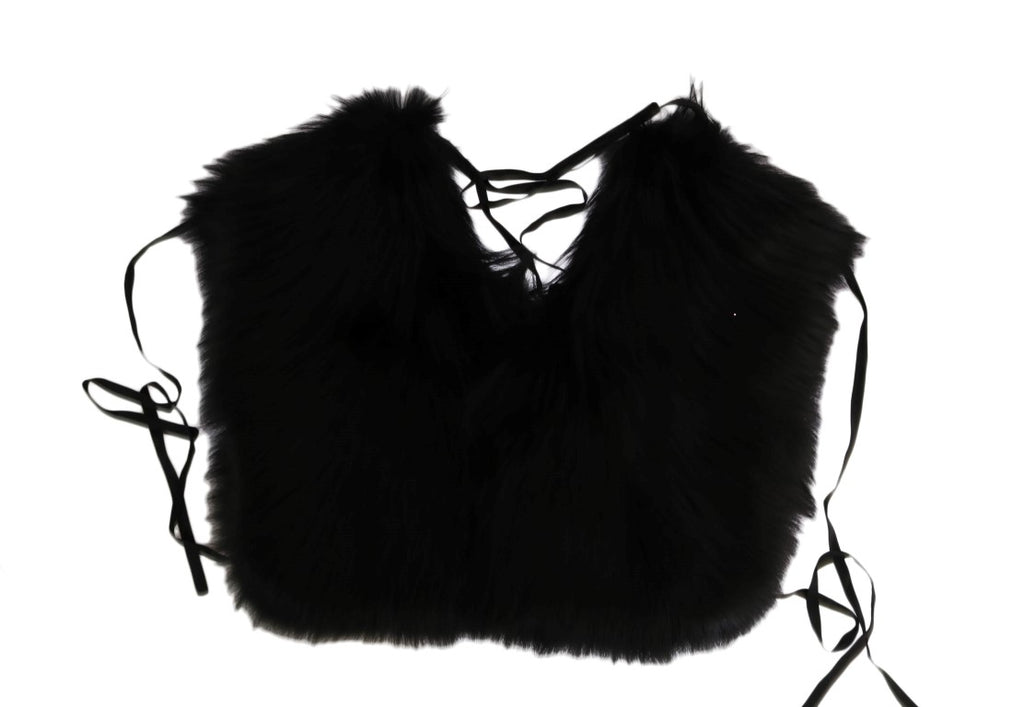 Dolce & Gabbana Black Silver Fox Fur Scarf by Dolce & Gabbana