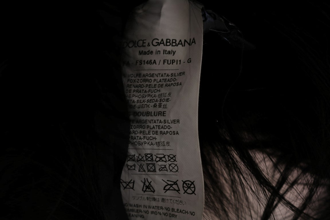Dolce & Gabbana Black Silver Fox Fur Scarf by Dolce & Gabbana
