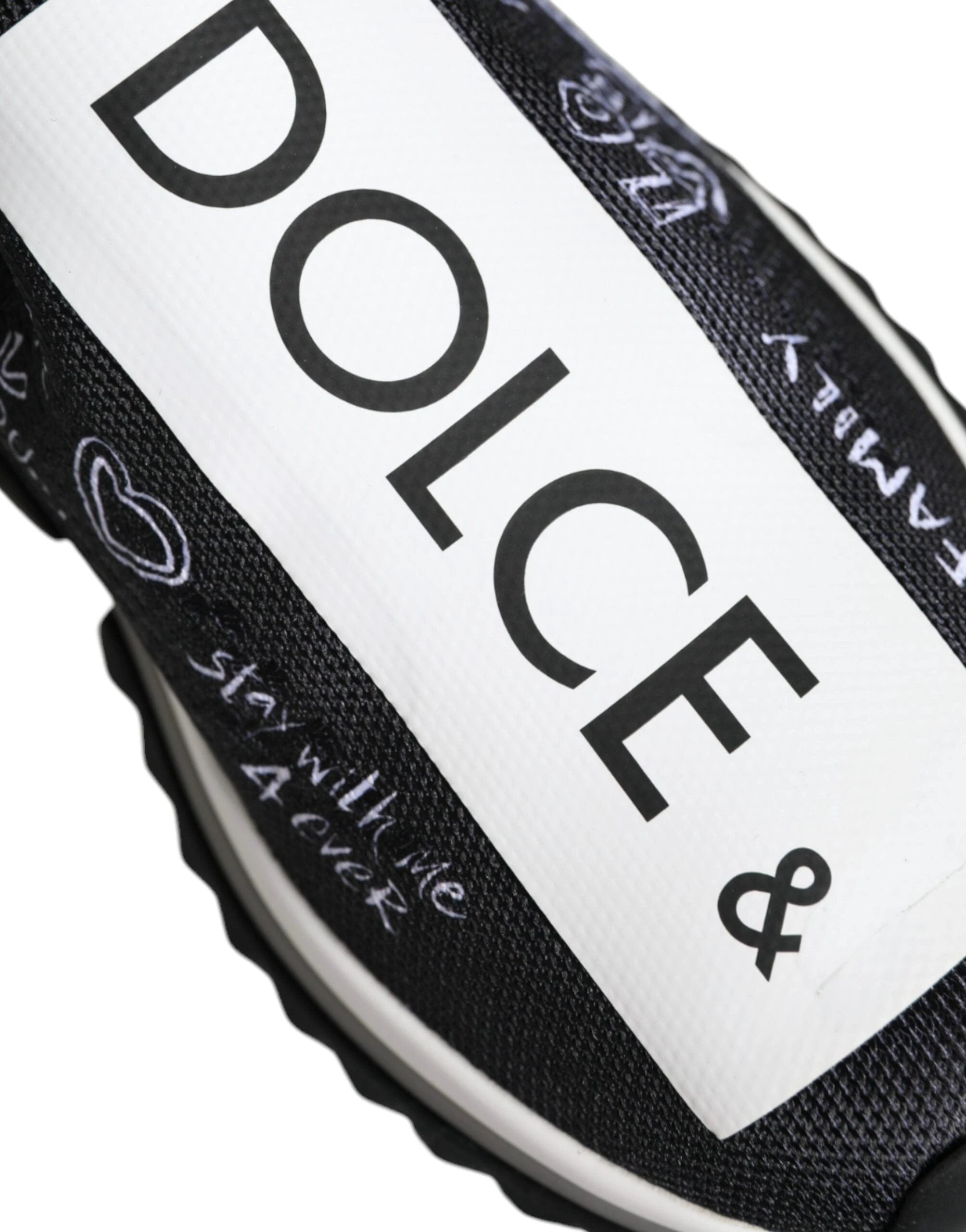 Dolce & Gabbana Black White Sorrento Low Top Sneakers Shoes by Dolce & Gabbana