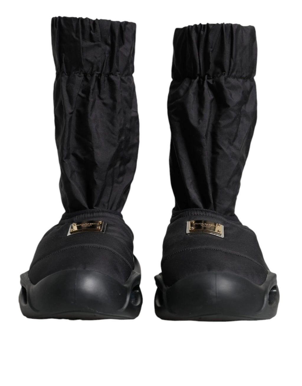 Dolce & Gabbana Black Slip On Wave Socks Sneakers Shoes by Dolce & Gabbana