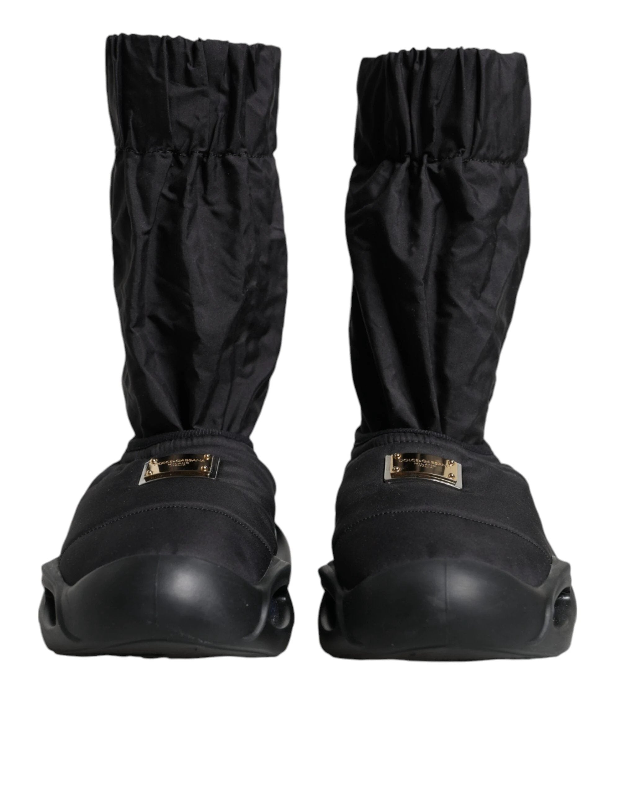 Dolce & Gabbana Black Slip On Wave Socks Sneakers Shoes by Dolce & Gabbana