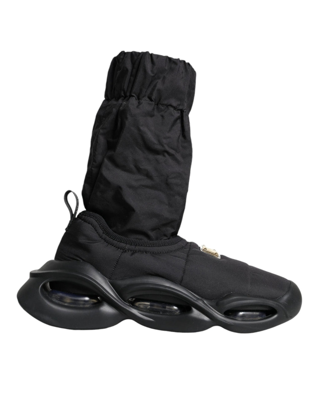Dolce & Gabbana Black Slip On Wave Socks Sneakers Shoes by Dolce & Gabbana