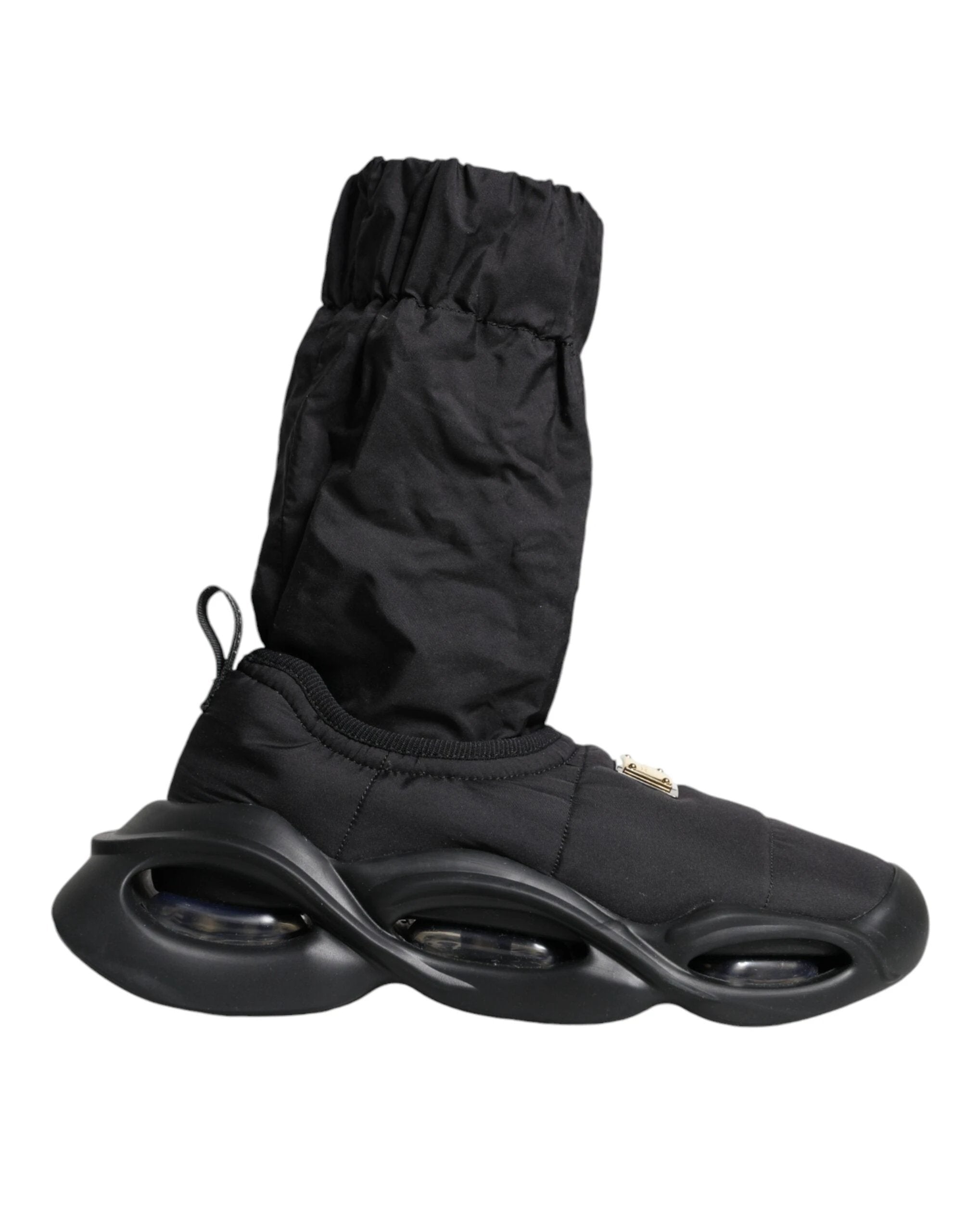 Dolce & Gabbana Black Slip On Wave Socks Sneakers Shoes by Dolce & Gabbana