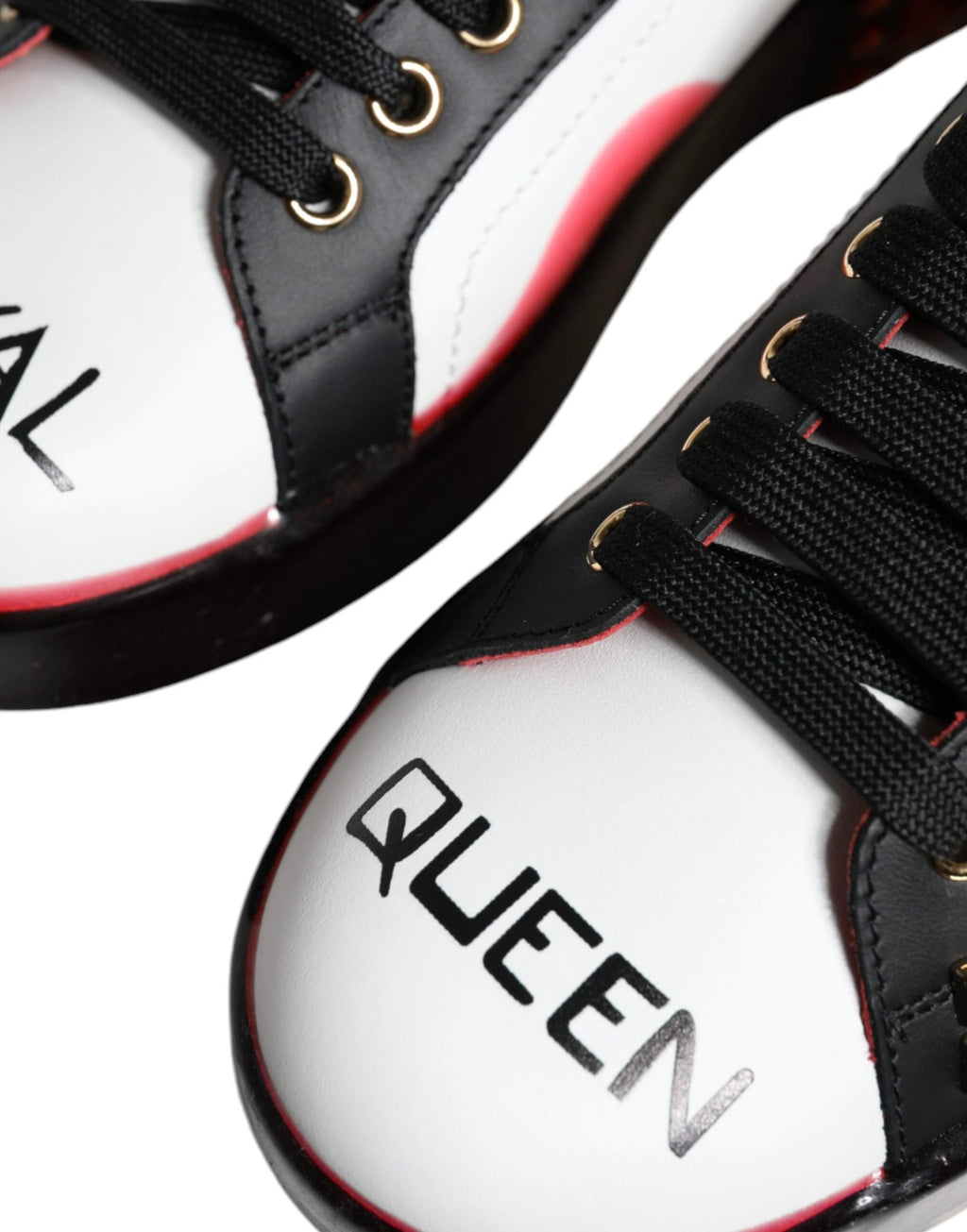 Dolce & Gabbana White Red Crystals Leather Portofino Sneakers Shoes by Dolce & Gabbana