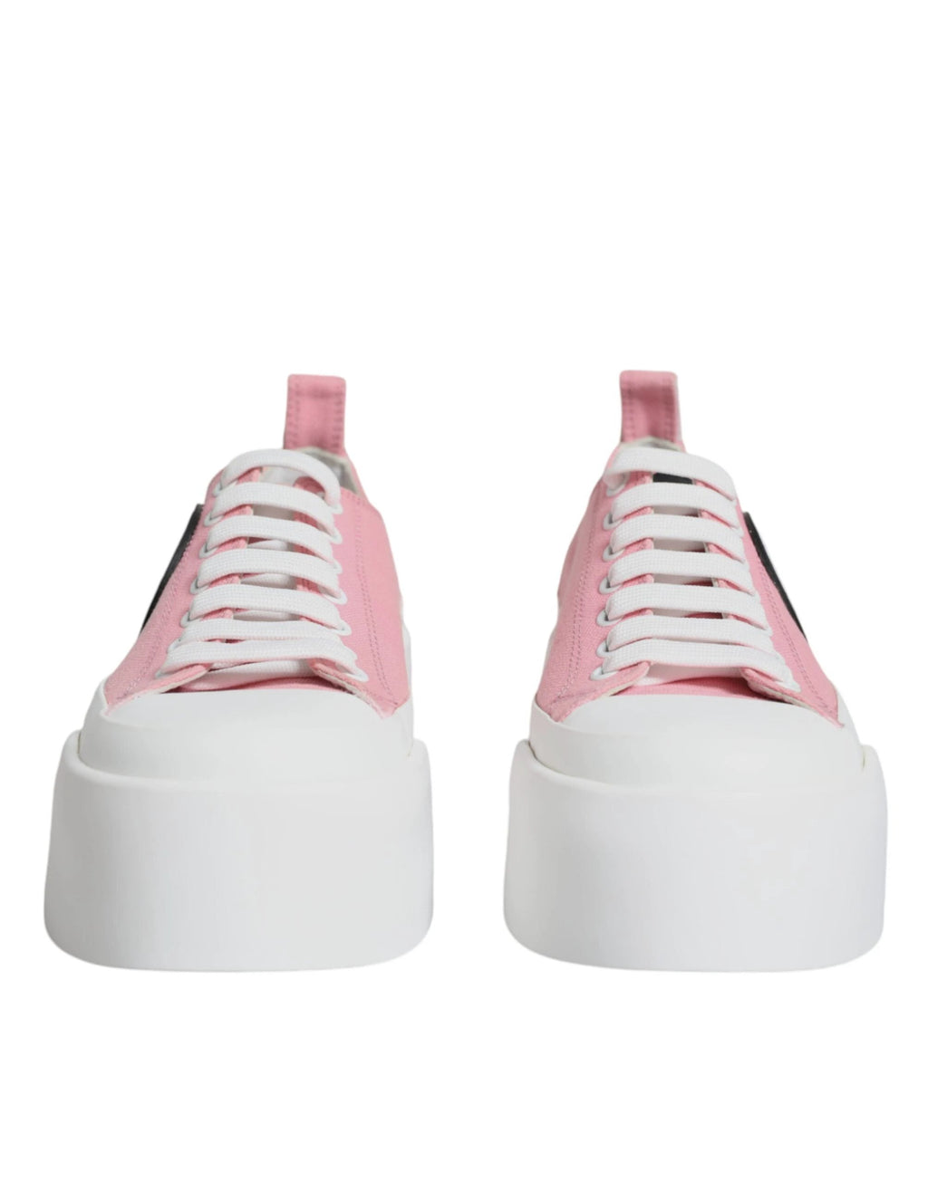 Dolce & Gabbana Pink White Canvas Logo Low Top Sneakers Shoes by Dolce & Gabbana