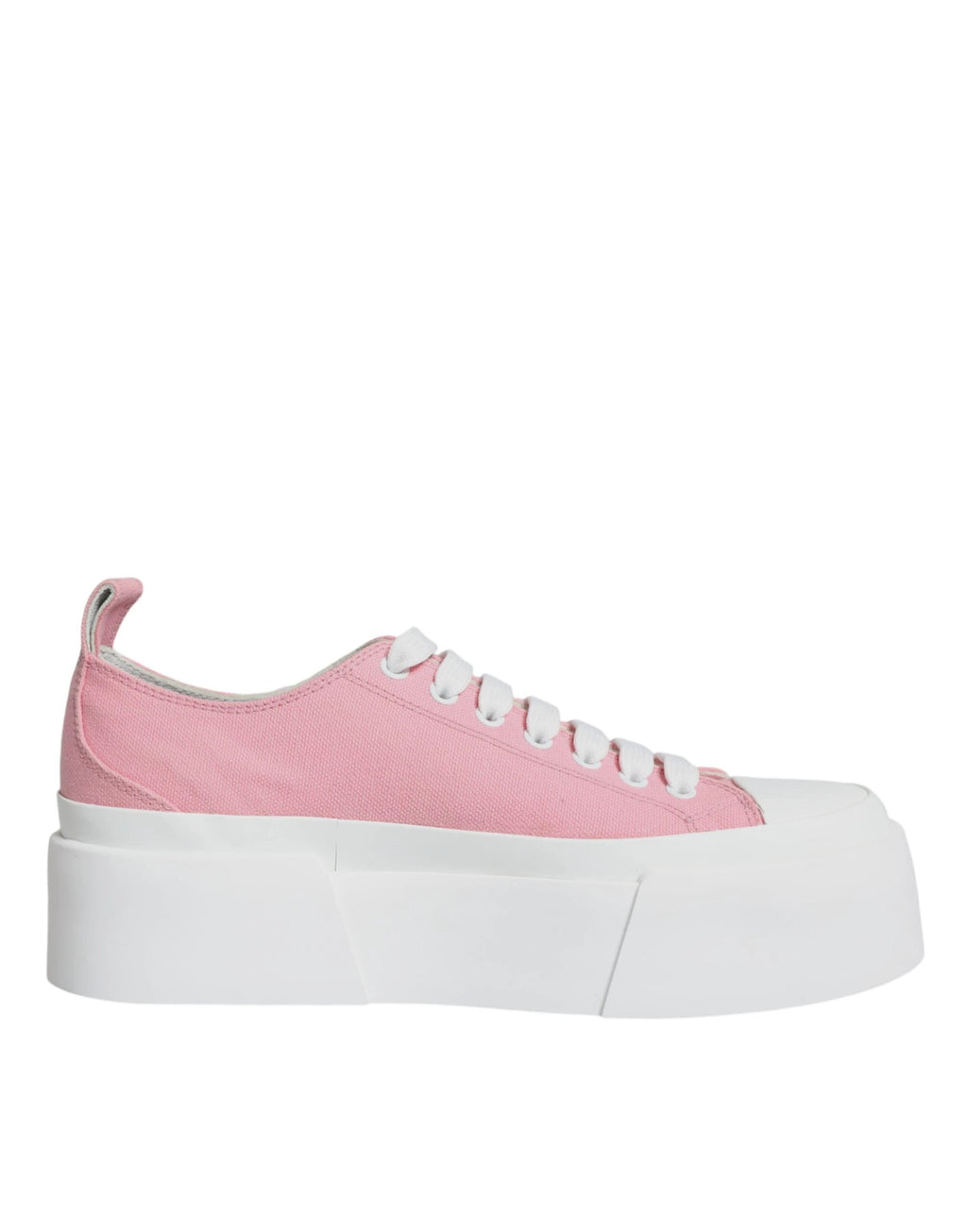 Dolce & Gabbana Pink White Canvas Logo Low Top Sneakers Shoes by Dolce & Gabbana