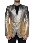 Dolce & Gabbana Gold Jacquard Single Breasted Dress Blazer by Dolce & Gabbana
