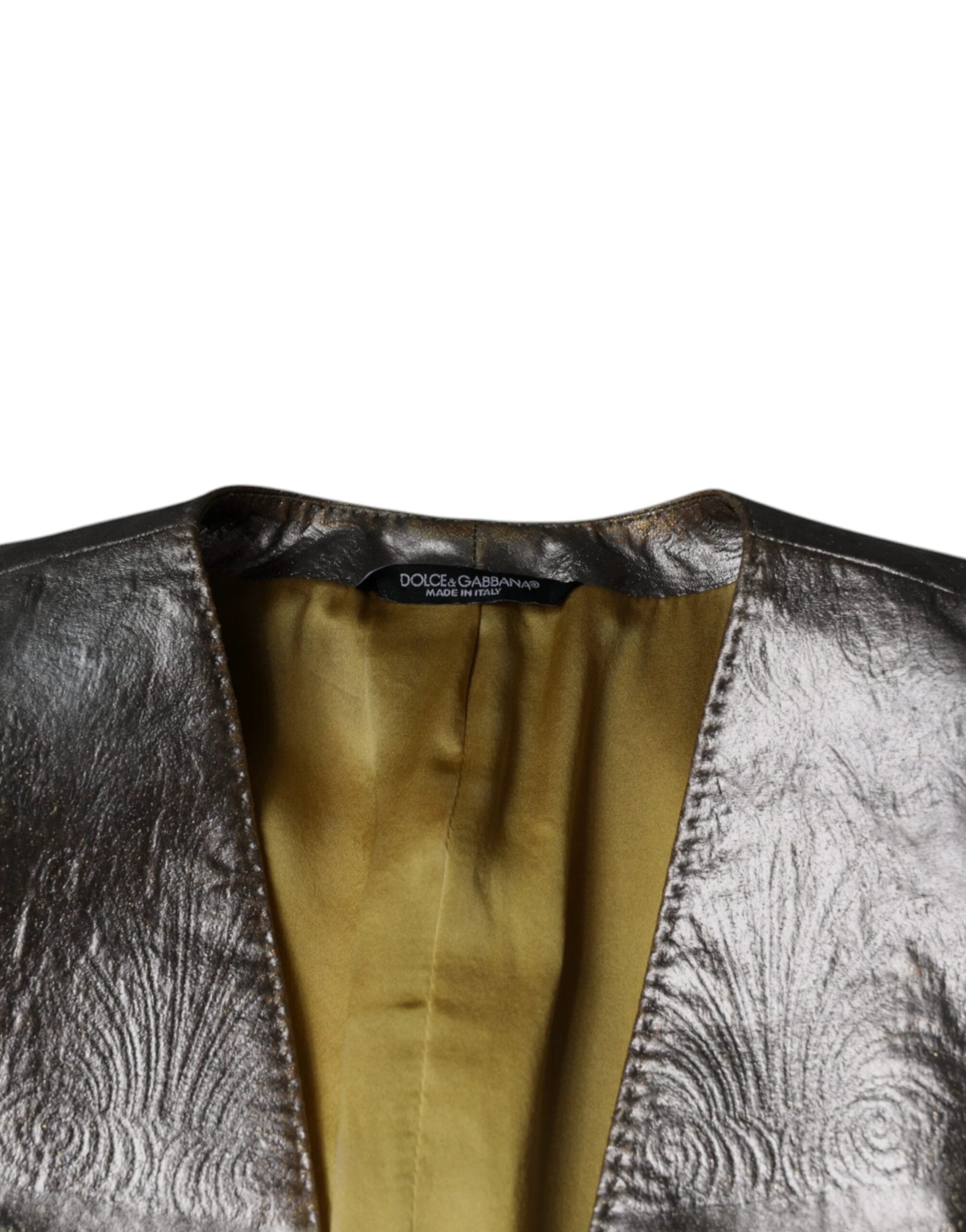 Dolce & Gabbana Gold Jacquard Single Breasted Dress Blazer by Dolce & Gabbana