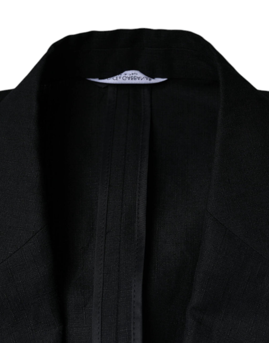 Dolce & Gabbana Black Linen Double Breasted Dress Blazer by Dolce & Gabbana