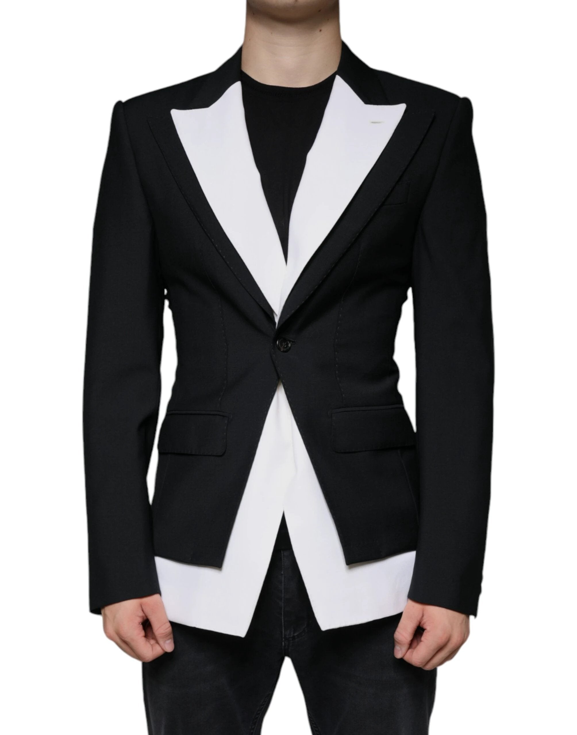 Dolce & Gabbana Black White Single Breasted Dress Blazer by Dolce & Gabbana