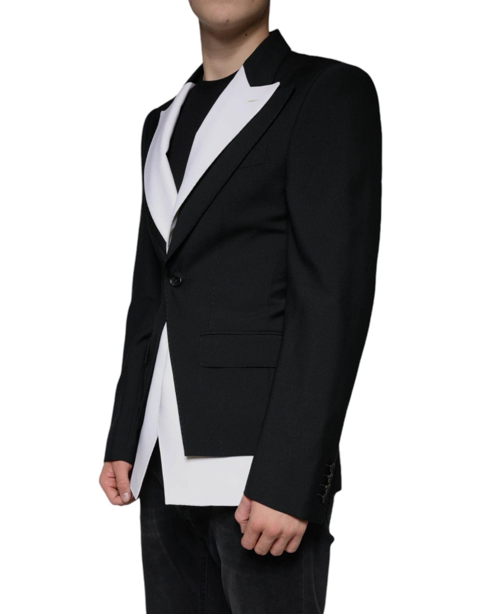 Dolce & Gabbana Black White Single Breasted Dress Blazer by Dolce & Gabbana