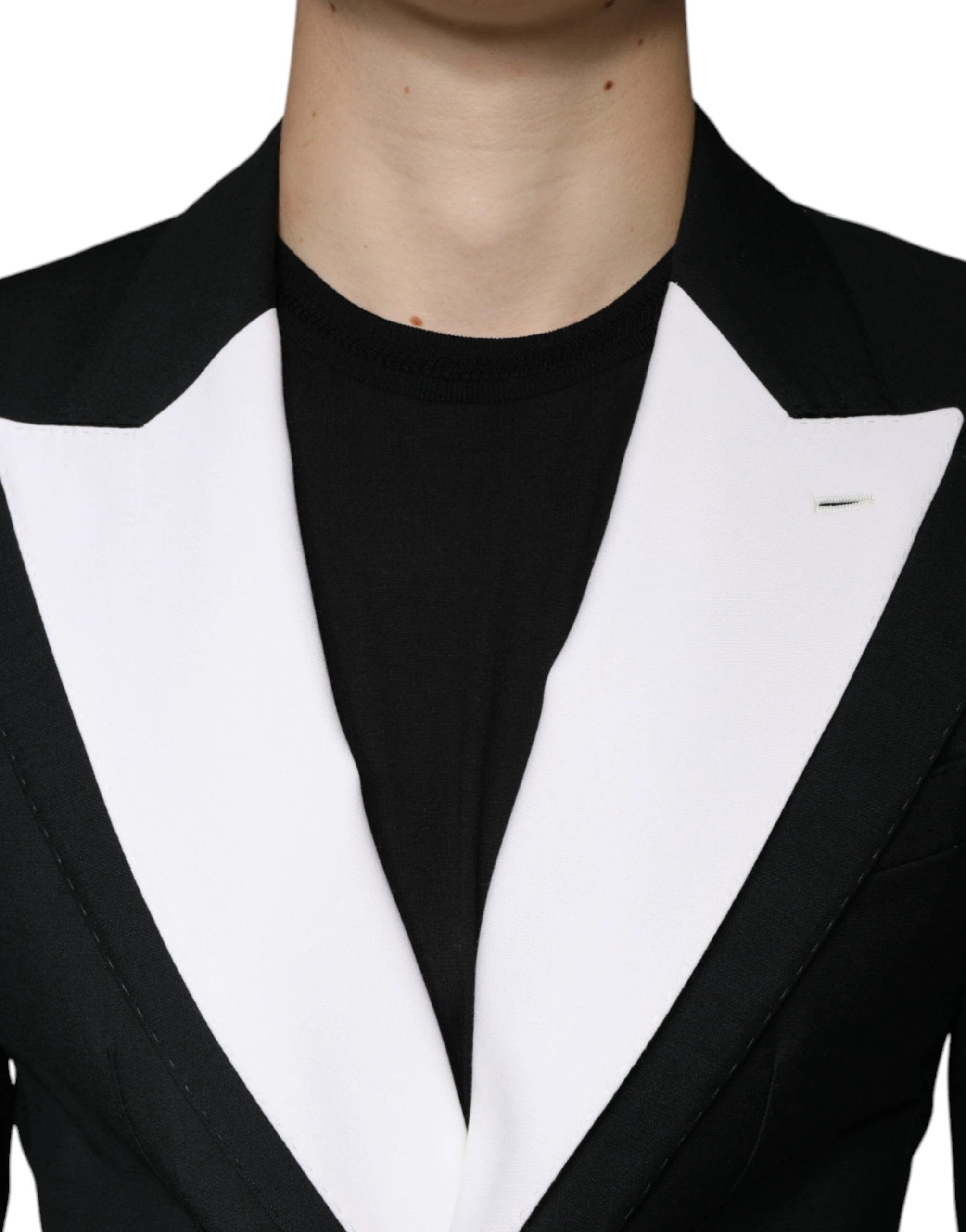 Dolce & Gabbana Black White Single Breasted Dress Blazer by Dolce & Gabbana