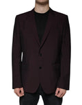 Dolce & Gabbana Bordeaux Wool Single Breasted Dress Blazer by Dolce & Gabbana