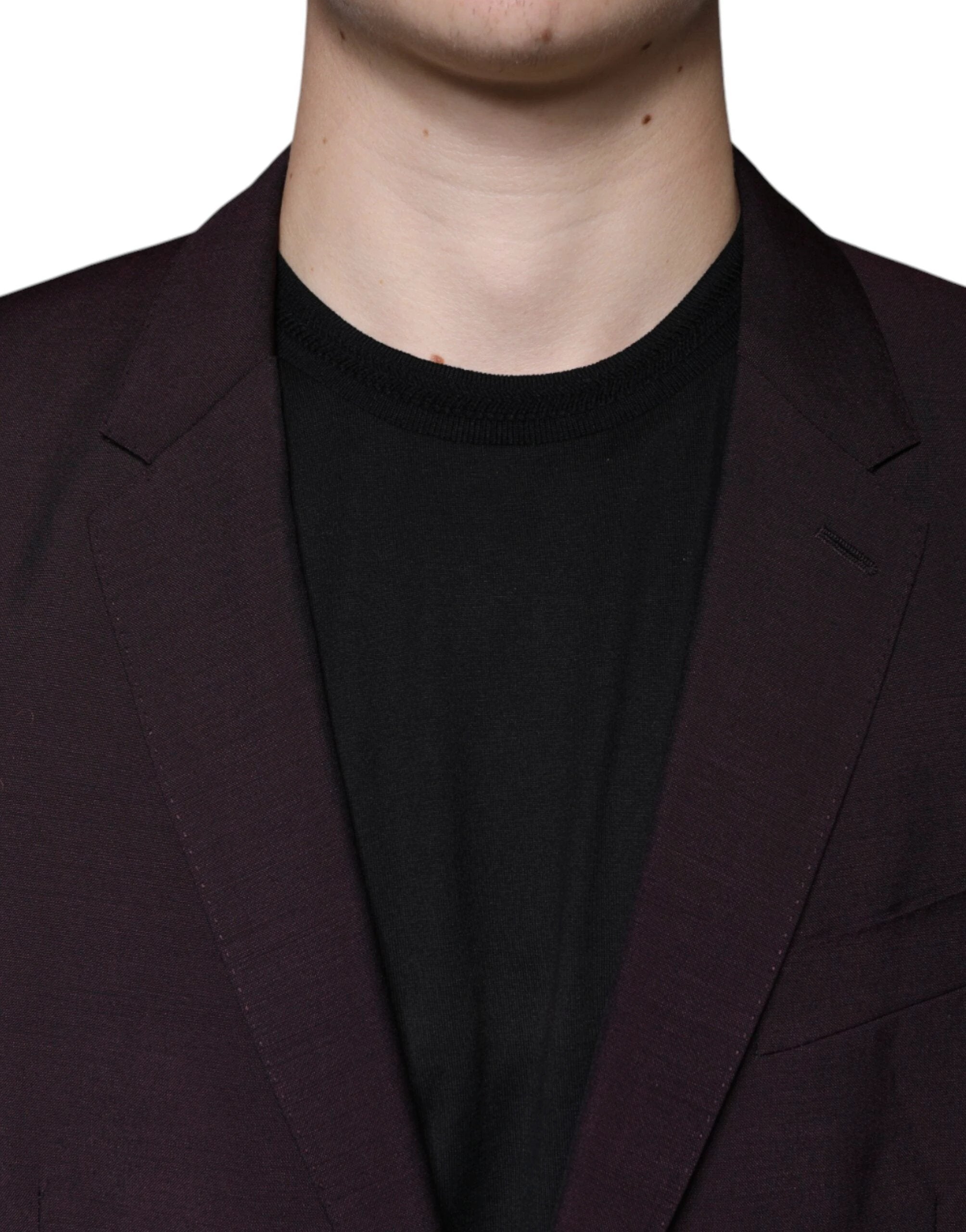 Dolce & Gabbana Bordeaux Wool Single Breasted Dress Blazer by Dolce & Gabbana