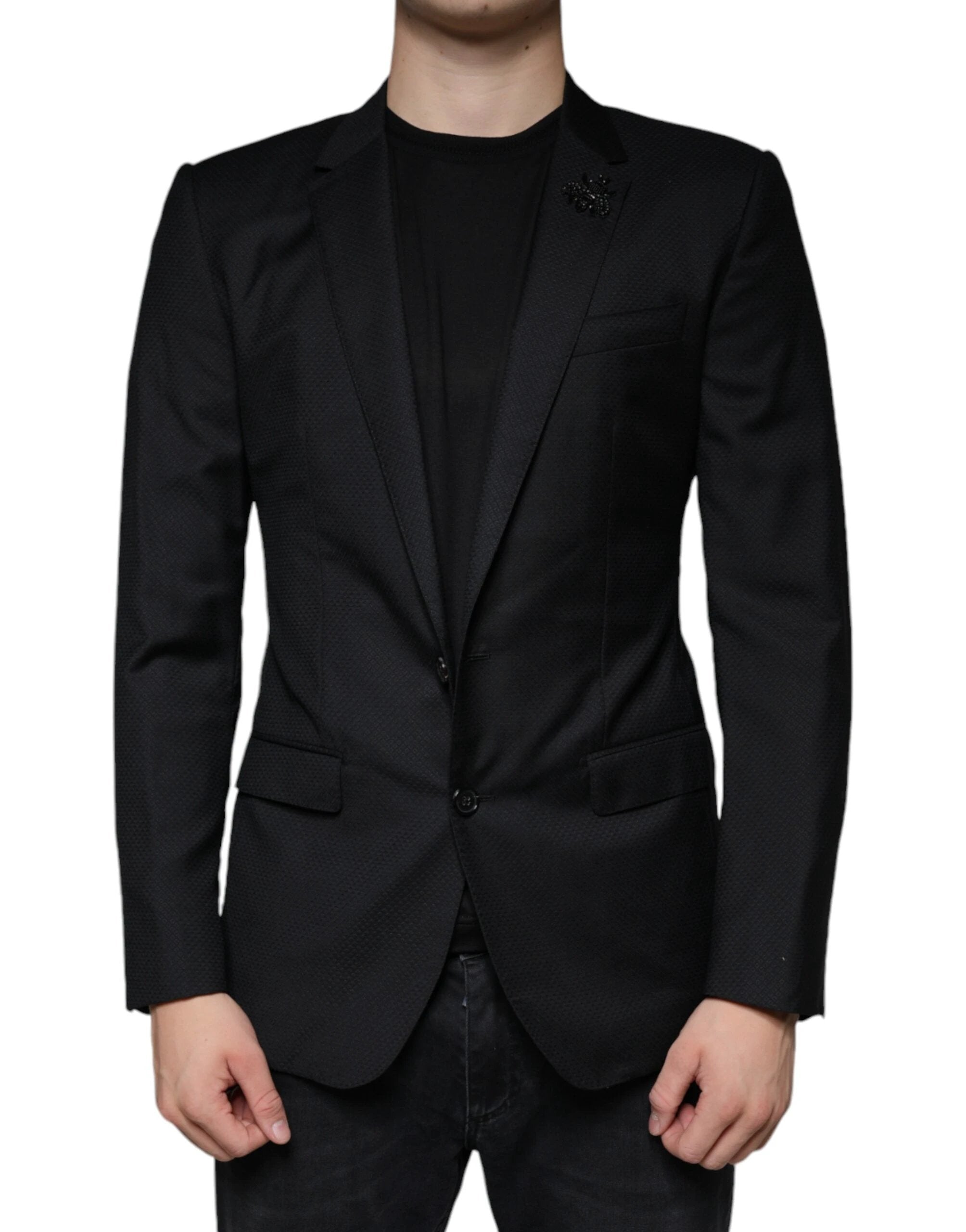 Dolce & Gabbana Black MARTINI Bee Single Breasted Blazer by Dolce & Gabbana